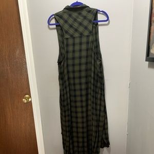 Mossimo size XL olive green & black plaid dress